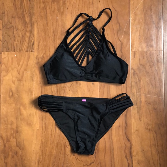 YMI Other - YMI Black Strappy Bikini Set